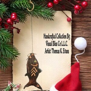 Visual Bliss Co L.L.C. Handcrafted Fish Ornament- Brown
Artist: Thomas K. Evans
